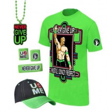 WWE комплект рестлера Джона Сины, John Cena, Neon, Зеленая, 4 наименования