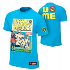 WWE футболка рестлера Джона Сины "Throwback", Jone Cena, бирюзовая