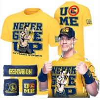 WWE комплект рестлера Джона Сины, John Cena, Never Give Up, Cenation, Желтая