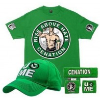 WWE комплект рестлера Джона Сины, John Cena, Never Give Up, Cenation, Зеленая