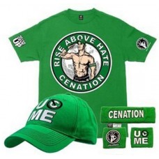 WWE комплект рестлера Джона Сины, John Cena, Never Give Up, Cenation, Зеленая